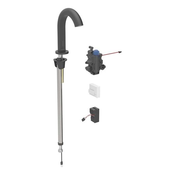 Geberit Piave Waschtischarmatur, Standmontage, Netzbetrieb, für UP-Funktionsbox, Thermostatmischer, Mattschwarz, easy-to-clean