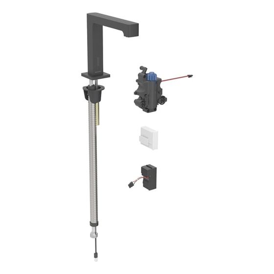 Geberit Brenta Waschtischarmatur, Standmontage, Netzbetrieb, für UP-Funktionsbox, Thermostatmischer, Mattschwarz, easy-to-clean