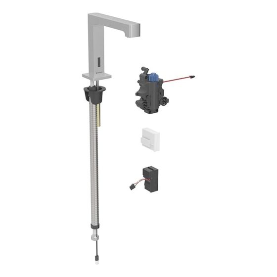 Geberit Brenta Waschtischarmatur, Standmontage, Netzbetrieb, für UP-Funktionsbox, Thermostatmischer, Edelstahl gebürstet, EtC.