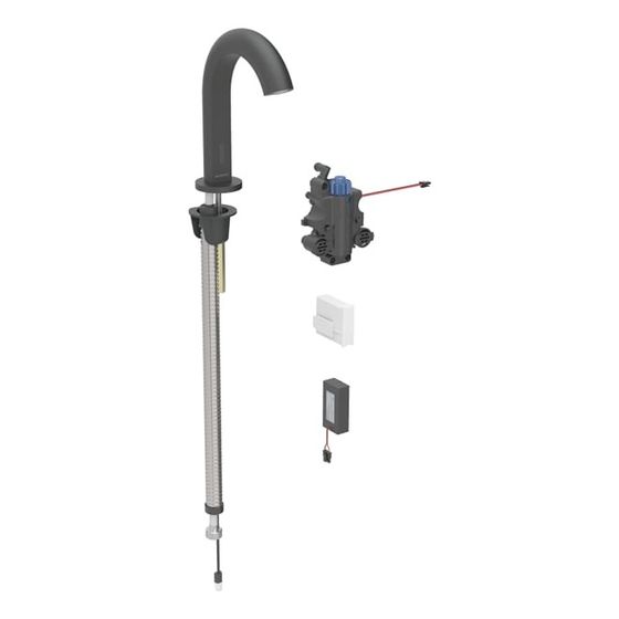 Geberit Piave Waschtischarmatur, Standmontage, Batteriebetrieb, für UP-Funktionsbox, Thermostatmischer, Mattschwarz, EtC.