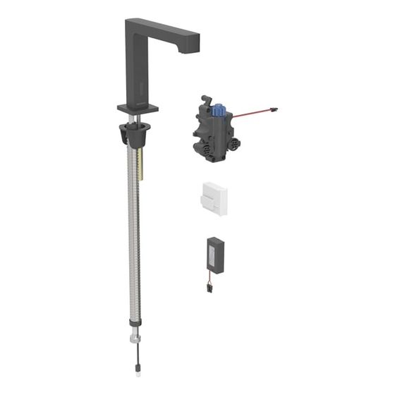 Geberit Brenta Waschtischarmatur, Standmontage, Batteriebetrieb, für UP-Funktionsbox, Thermostatmischer, Mattschwarz, EtC.