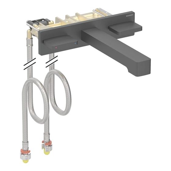 Geberit ONE Waschtischarmatur eckiges Design, Wandmontage, Länge 22cm Zweigriffmischer für UP-Funktionsbox, Mattschwarz, EtC.