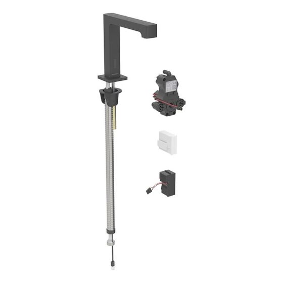 Geberit Brenta Waschtischarmatur, Standmontage, Netzbetrieb, für UP-Funktionsbox, mit Mischer, Mattschwarz, easy-to-clean