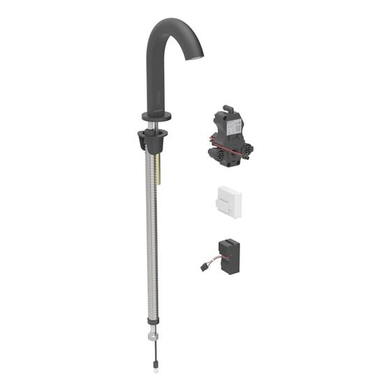 Geberit Piave Waschtischarmatur, Standmontage, Netzbetrieb, für UP-Funktionsbox, ohne Mischer, Mattschwarz, easy-to-clean