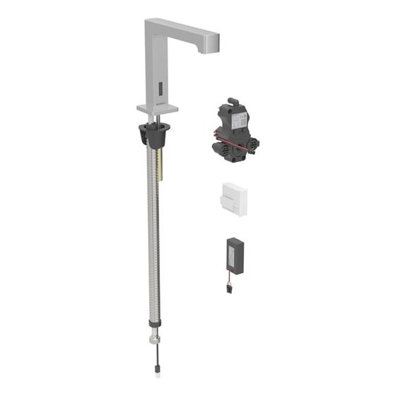 Geberit Brenta Waschtischarmatur, Standmontage, Batteriebetrieb, für UP-Funktionsbox, ohne Mischer, Edelstahl gebürstet, EtC.