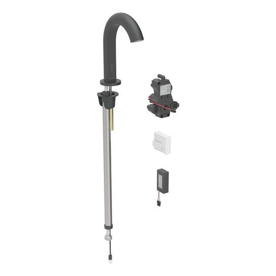Geberit Piave Waschtischarmatur, Standmontage, Batteriebetrieb, für UP-Funktionsbox, ohne Mischer, Mattschwarz, easy-to-clean