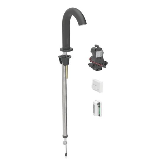 Geberit Piave Waschtischarmatur, Standmontage, Generatorbetrieb, für UP-Funktionsbox, ohne Mischer, Mattschwarz, easy-to-clean