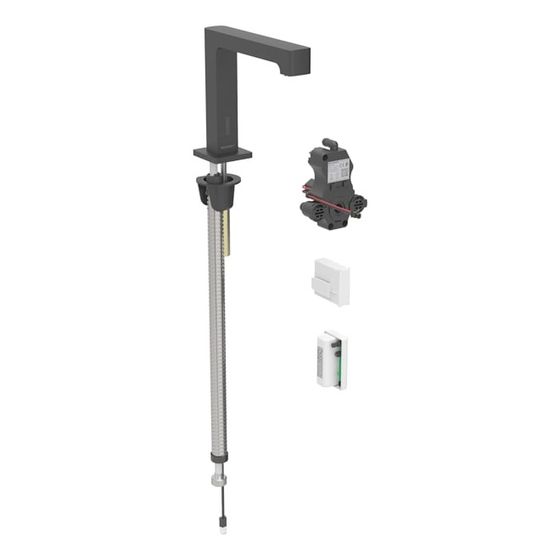 Geberit Brenta Waschtischarmatur, Standmontage, Generatorbetrieb, für UP-Funktionsbox, ohne Mischer, Mattschwarz, easy-to-clean