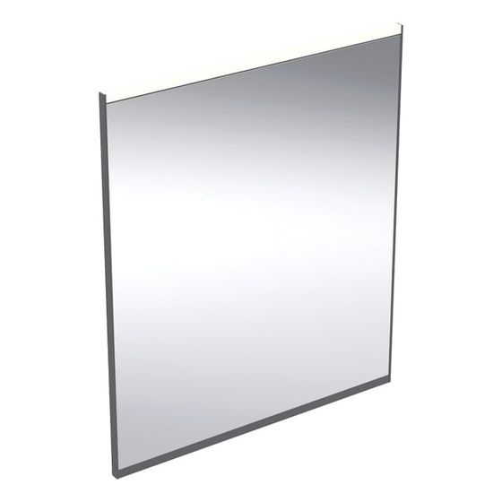 Geberit Option Plus Square Lichtspiegel, direkte, indirekte Beleuchtung, 60x70x3,5cm, Mattschwarz/Aluminium eloxiert