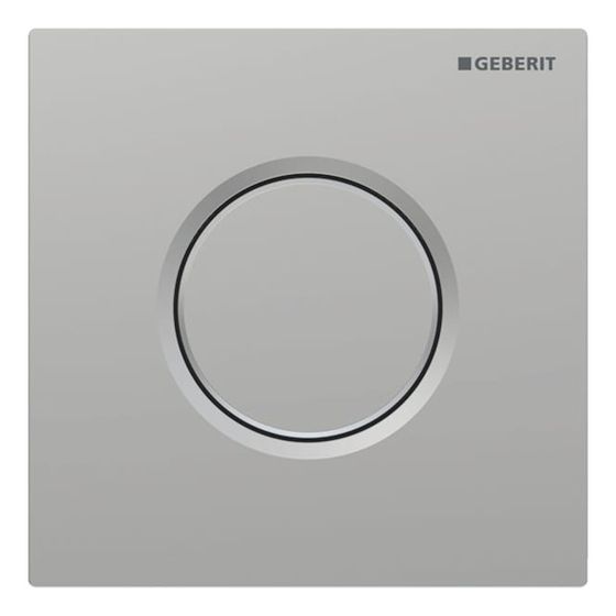 Geberit Typ 01 Urinalsteuerung mit pneumatischer Spülauslösung, Round, Mattchrom, easy-to-clean
