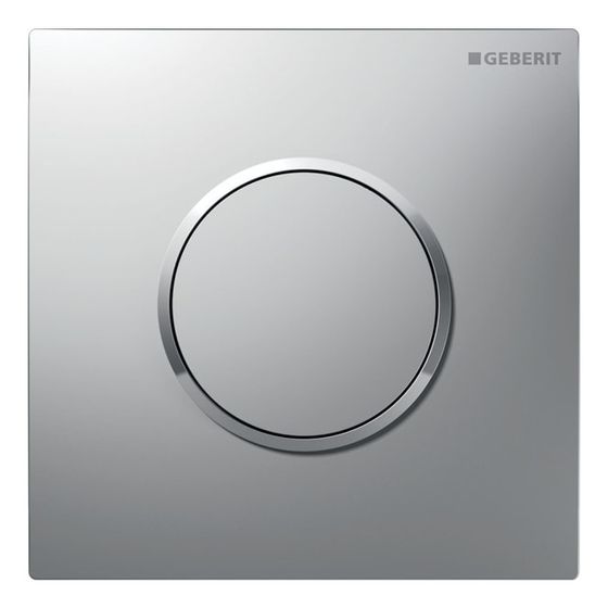 Geberit Typ 10 Urinalsteuerung mit pneumatischer Spülauslösung, Round, Mattchrom/Hochglanz verchromt, easy-to-clean