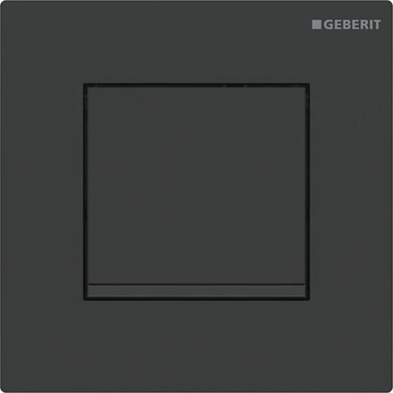 Geberit Typ 20 (ex Typ 30) Urinalsteuerung mit pneumatischer Spülauslösung, Square Schwarz/Mattschwarz lackiert, easy-to-clean