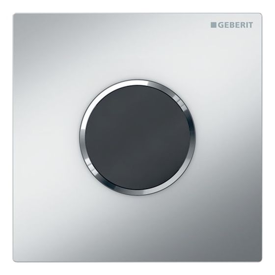 Geberit Typ 10 Urinalsteuerung mit elektronischer Spülauslösung, Batteriebetrieb, Mattchrom/Hochglanz verchromt, easy-to-clean