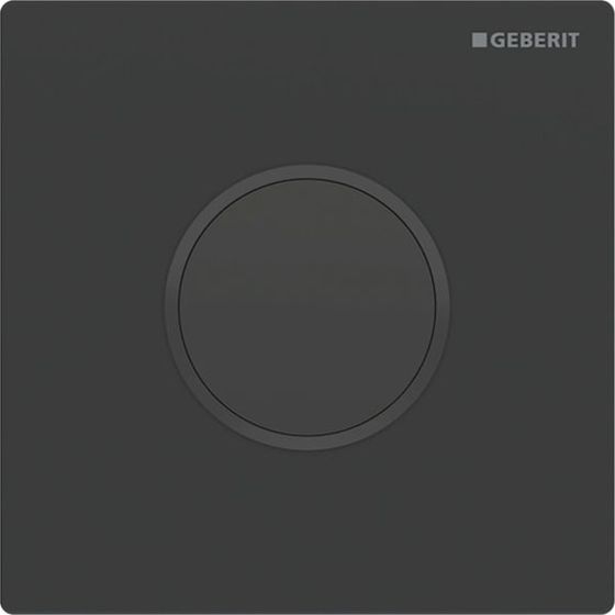 Geberit Typ 10 Urinalsteuerung mit elektronischer Spülauslösung, Batteriebetrieb, Mattschwarz/Schwarz, easy-to-clean