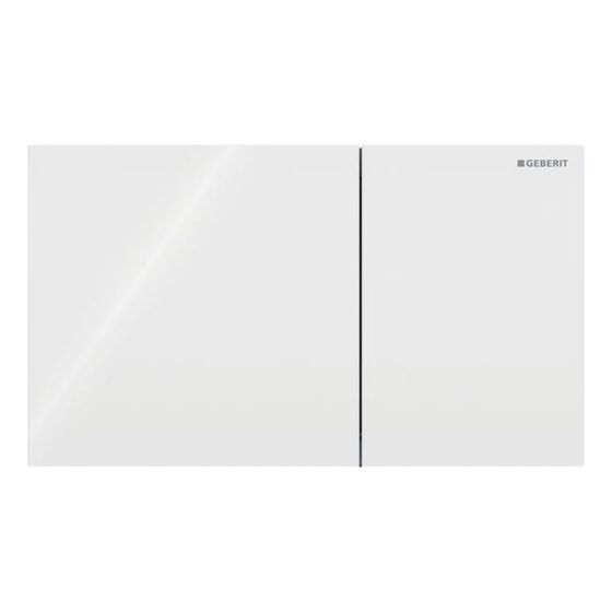 Geberit Sigma 70 Drückerplatte, 2-Mengen-Spülung Square Breite 25cm, Glas, Weiß