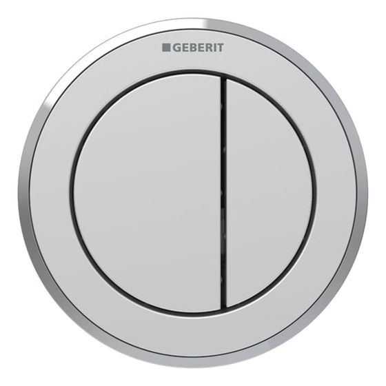 Geberit Typ 10 Fernbetätigung pneumatisch, 2-Mengen-Spülung, Möbeldrücker, Mattchrom, poliert, easy-to-clean