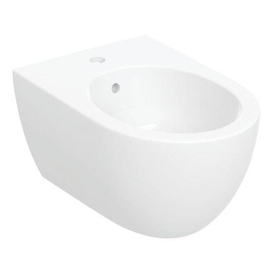 Geberit Acanto Wandbidet, geschlossenes Keramikdesign mit Überlauf, 53cm, Weiß