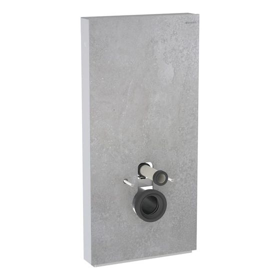 Geberit Monolith Plus Sanitärmodul für Wand-WC 101cm, Frontverkleidung Steinzeug Betonoptik, Seitenverkleidung Aluminium