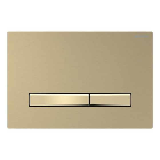 Geberit Sigma 50 Drückerplatte, 2-Mengen-Spülung, Square, easy-to-clean, Metallfarbe Messing gebürstet