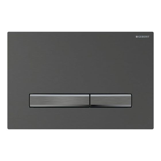 Geberit Sigma 50 Drückerplatte, 2-Mengen-Spülung, Square, easy-to-clean, Metallfarbe Schwarzchrom, gebürstet