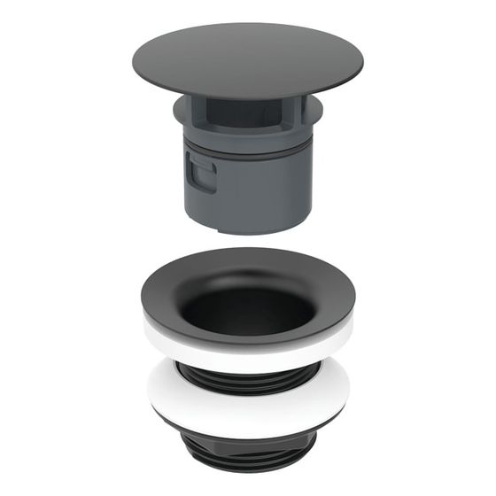 Geberit Ablaufventil mit freiem Auslauf 1 1/4, Länge 8cm, Mattschwarz