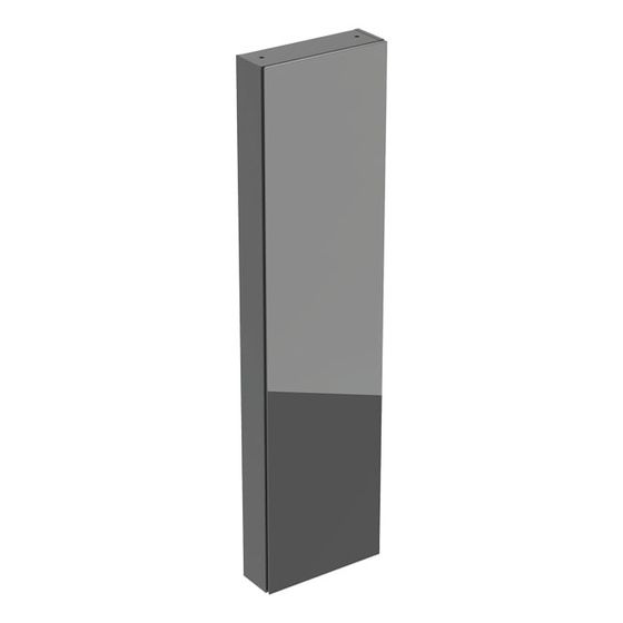 Geberit Hochschrank mit einer Tür und Innenspiegel, verkürzte Ausladung 45x180cm, Lava lackiert matt/Glas glänzend