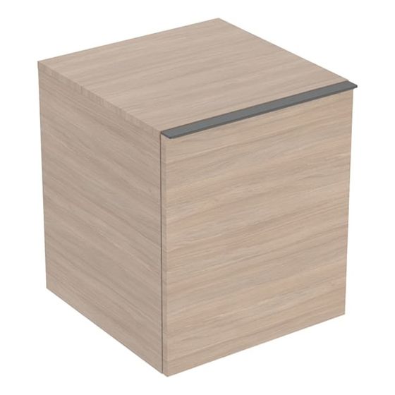 Geberit Acanto Seitenschrank 1 Schublade/Innenschublade H 52cm, Eiche Melamin Holzstruktur/Lava pulverbeschichtet matt