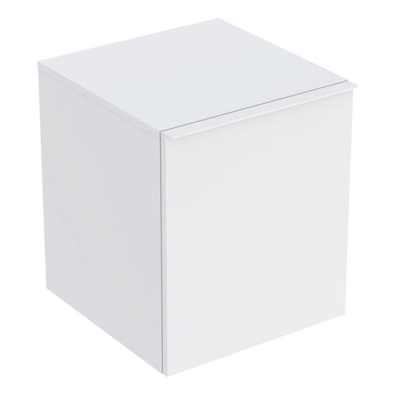 Geberit Acanto Seitenschrank 1 Schublade/Innenschublade H 52cm, Weiß lackiert matt/pulverbeschichtet matt