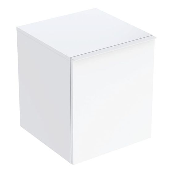 Geberit Acanto Seitenschrank 1 Schublade/Innenschublade H 52cm, Weiß lackiert hochglänzend/pulverbeschichtet matt