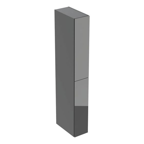 Geberit Hochschrank mit zwei Auszügen 24x180x48cm, Lava matt/Glas, Lava