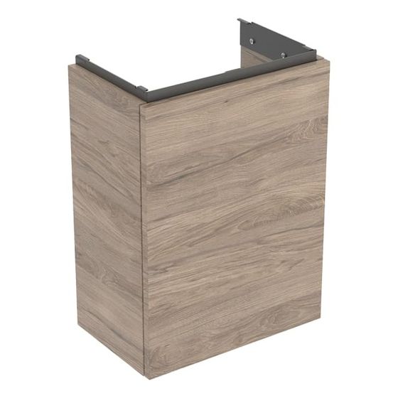 Geberit Acanto Unterschrank für Handwaschbecken 1 Tür WT 40cm, Nussbaum hickory Melamin Holzstr./Lava pulverbeschichtet matt