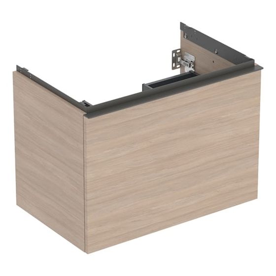 Geberit Acanto Unterschrank für Waschtisch 1 Schublade/Innenschublade WT 75cm Eiche Melamin Holzstruktur/Lava pulverb. matt