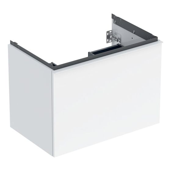 Geberit Acanto Unterschrank für Waschtisch 1 Schublade/Innenschublade WT 75cm Weiß lackiert hochglänzend/pulverb.matt