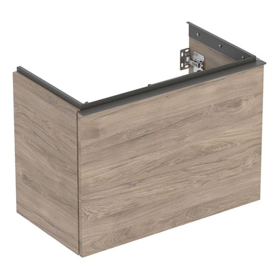 Geberit Acanto Unterschrank für WT 1 Schublade/Innensch verkür. Ausl. WT 75cm, Nussbaum hickory Melamin Holzs./Lava pulv. matt