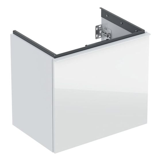 Geberit Acanto Unterschrank für WT 1 Schublade/Innensch verkür. Ausl. WT 60cm Weiß lackiert HG/Glas glänz./pulverb. matt