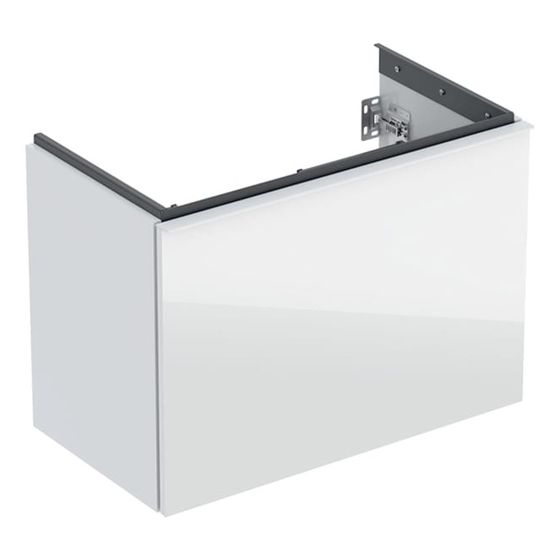 Geberit Acanto Unterschrank für WT 1 Schublade/Innensch verkür. Ausl. WT 75cm Weiß lackiert HG./Glas glänz./pulverb. matt