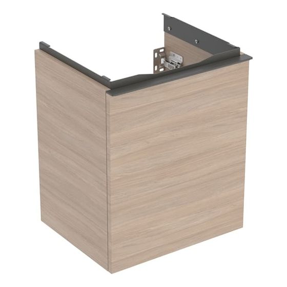 Geberit Acanto Unterschrank für Handwaschbecken, 1 Schublade WT 45cm, Eiche Melamin Holzstruktur/Lava pulverbeschichtet matt