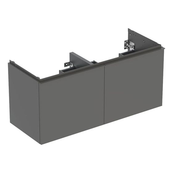 Geberit Acanto Unterschrank für Doppelwaschtisch 2 Schubladen/Innenschubladen WT 120cm Lava lackiert matt/pulverb.matt