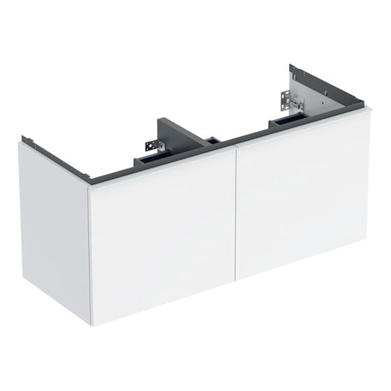 Geberit Acanto Unterschrank für Doppelwaschtisch 2 Schubl./Innenschubladen WT 120cm Weiß lackiert hochglänzend/pulverb.matt