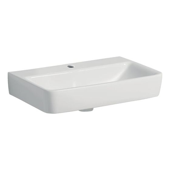 Geberit Renova Compact Waschtisch, 60x37cm, Hahnloch, ohne Überlauf, Weiß