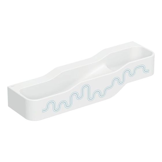 Geberit Bambini Spiel-/Waschlandschaft, 3 Waschplätze, tieferes Becken links B 140cm, ohne Hahnloch, Ozeanblau