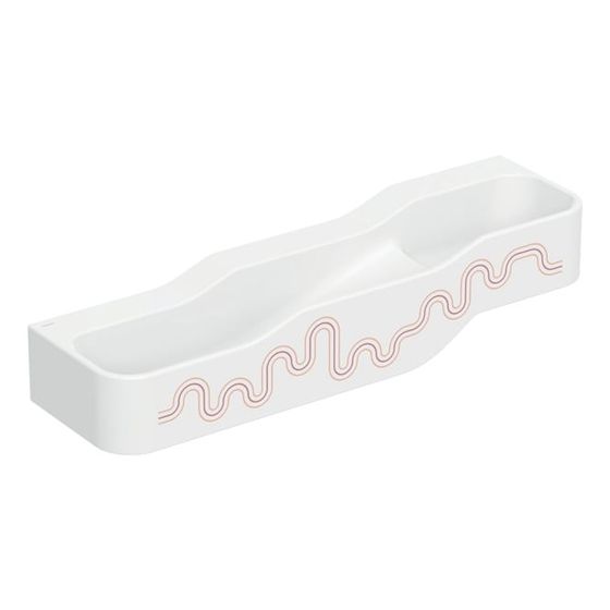 Geberit Bambini Spiel-/Waschlandschaft, 3 Waschplätze, tieferes Becken links B 140cm, ohne Hahnloch, Karminrot