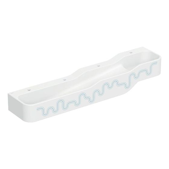Geberit Bambini Spiel-/Waschlandschaft, 4 Waschplätze, tieferes Becken links B 180cm, Hahnloch links/rechts, Ozeanblau