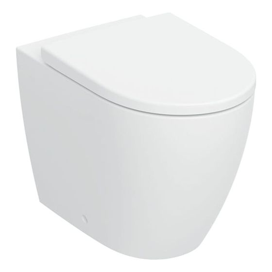Geberit iCon Set Stand-WC Tiefspüler, wandbündig, geschlossenes Keramikdesign, TurboFlush, WC-Sitz, QuickRelease, Weiß matt