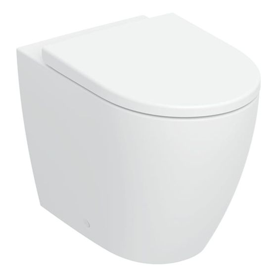 Geberit iCon Set Stand-WC Tiefspüler, wandbündig, geschlossenes Keramikdesign, TurboFlush, WC-Sitz, QuickRelease, Weiß