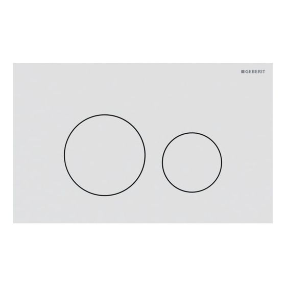 Geberit Sigma40 Betätigungsplatte, rund, 2-Mengen-Spülung Platte, Taste Weiß matt, Easy to Clean-beschichtet