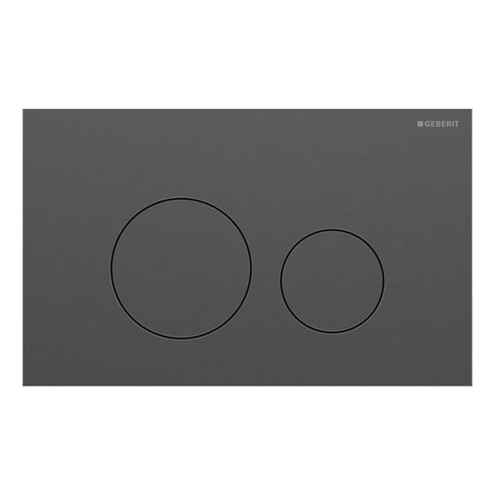 Geberit Sigma40 Betätigungsplatte, rund, 2-Mengen-Spülung Platte, Taste Schwarzchrom gebürstet, Easy to Clean-beschichtet