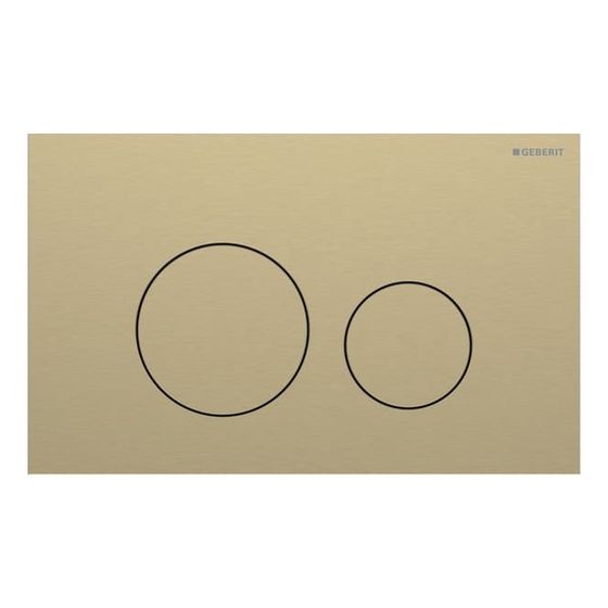 Geberit Sigma40 Betätigungsplatte, rund, 2-Mengen-Spülung Platte, Taste Messing gebürstet, Easy to Clean-beschichtet