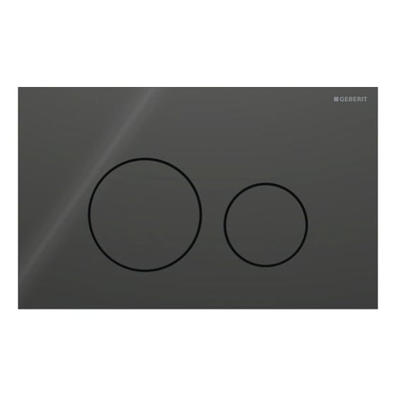 Geberit Sigma40 Betätigungsplatte, rund, 2-Mengen-Spülung Platte, Taste Schwarz, Glas glänzend