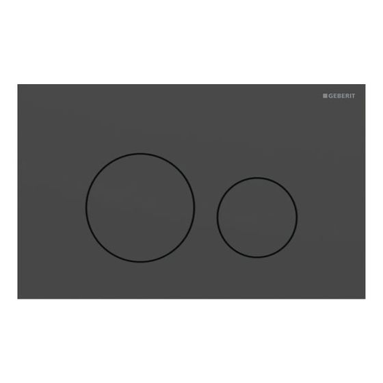 Geberit Sigma40 Betätigungsplatte, rund, 2-Mengen-Spülung Platte, Taste Schwarz matt, Easy to Clean-beschichtet